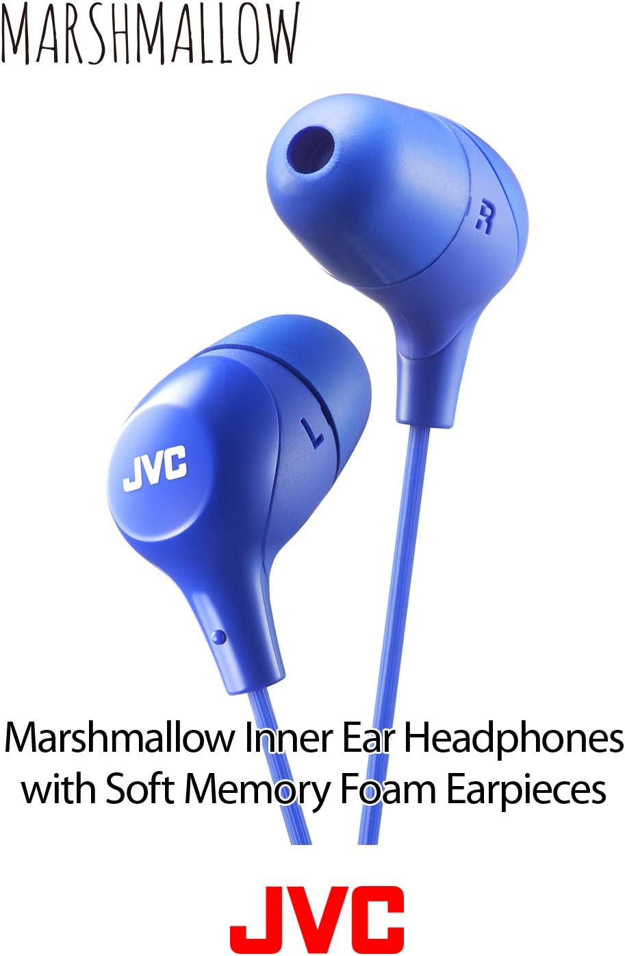 Original JVC Gumy & Marshmallow Earbuds | No Mic | Deep Bass | Soft Fit | Tangle-Free | Used/Open Box
