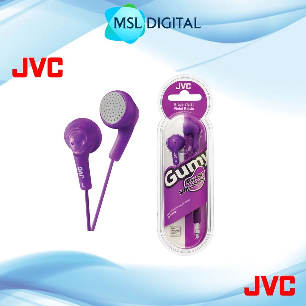 Original JVC Gumy & Marshmallow Earbuds | No Mic | Deep Bass | Soft Fit | Tangle-Free | Used/Open Box