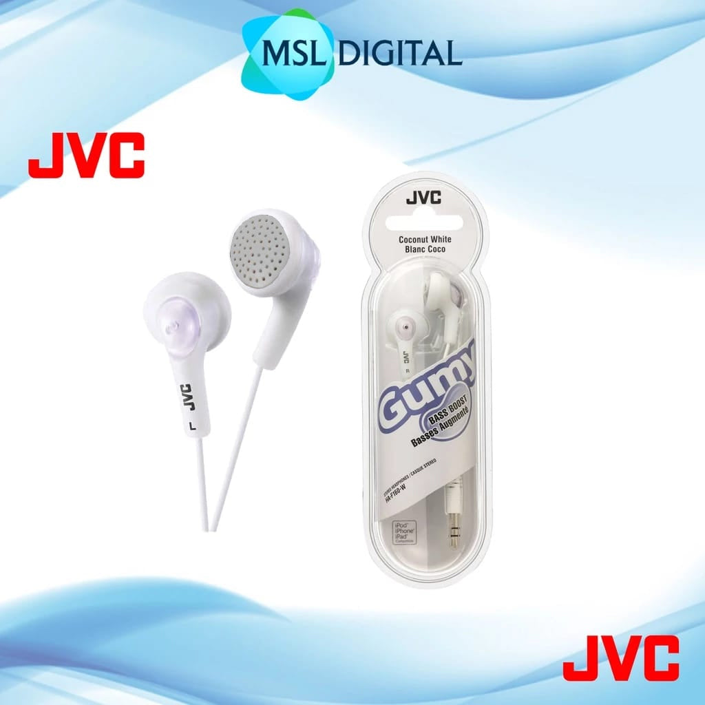 Original JVC Gumy & Marshmallow Earbuds | No Mic | Deep Bass | Soft Fit | Tangle-Free | Used/Open Box