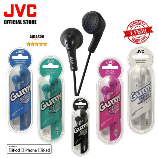 Original JVC Gumy & Marshmallow Earbuds | No Mic | Deep Bass | Soft Fit | Tangle-Free | Used/Open Box