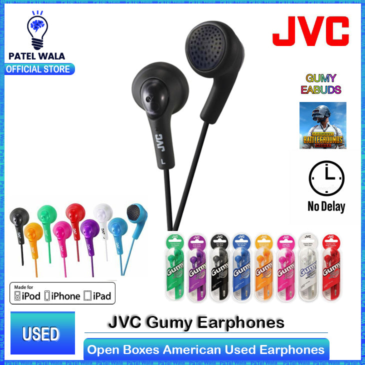 Original JVC Gumy & Marshmallow Earbuds | No Mic | Deep Bass | Soft Fit | Tangle-Free | Used/Open Box