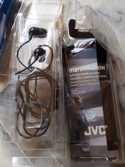 Original JVC Gumy & Marshmallow Earbuds | No Mic | Deep Bass | Soft Fit | Tangle-Free | Used/Open Box