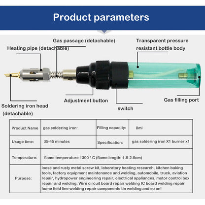 [Ready stock] 1300 Celsius Gas Soldering Iron Welding Irons Welding Pen Blow Torch Gas Cordless Tip Tool set